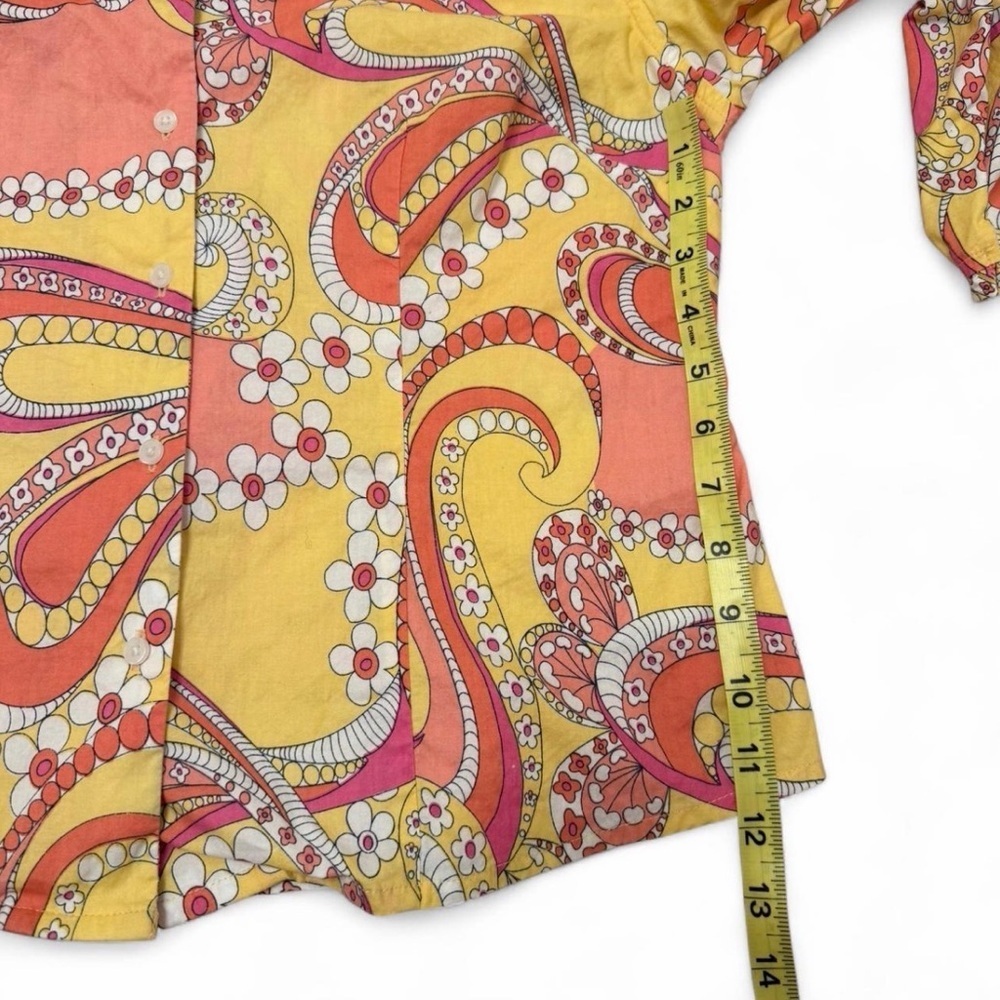 3/$20 Pine Cone Hill Floral Paisley Blouse Top Womens Medium Colorful Maximalist - Picture 7 of 7